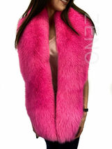 Arctic Fox Fur Stole 78' Saga Furs Big Collar Wrap Pink Color Boa King Size Fur image 4
