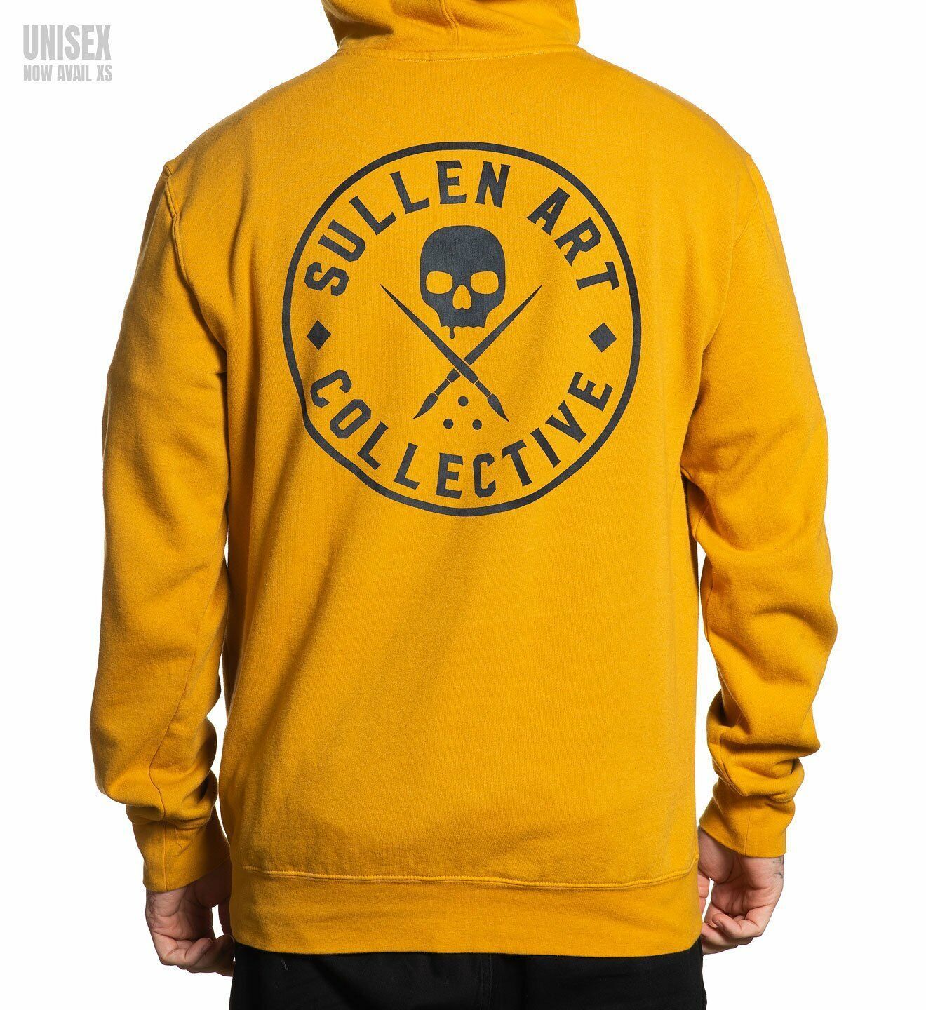 Sullen Art Collective Ever Skull Logo Tattoos Pullover Mustard Hoodie