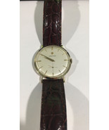 14k Yellow Gold Vintage Croton Mechanical Wind Up Watch With Leather Band - $1,995.00