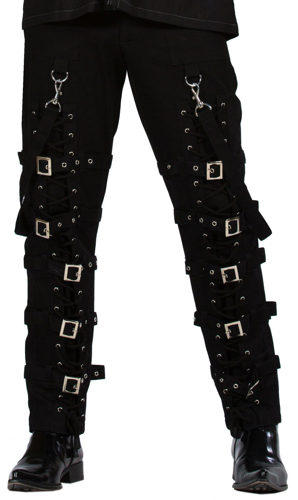 Goth Black Buckles Trousers Dead Threads Zips Straps Goth Punk Cyber ...