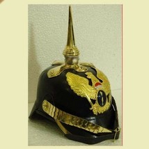 WW1, WW2 Leather German War Prussia Prussian Pickelhaube Spiked Helmet Army - $128.87