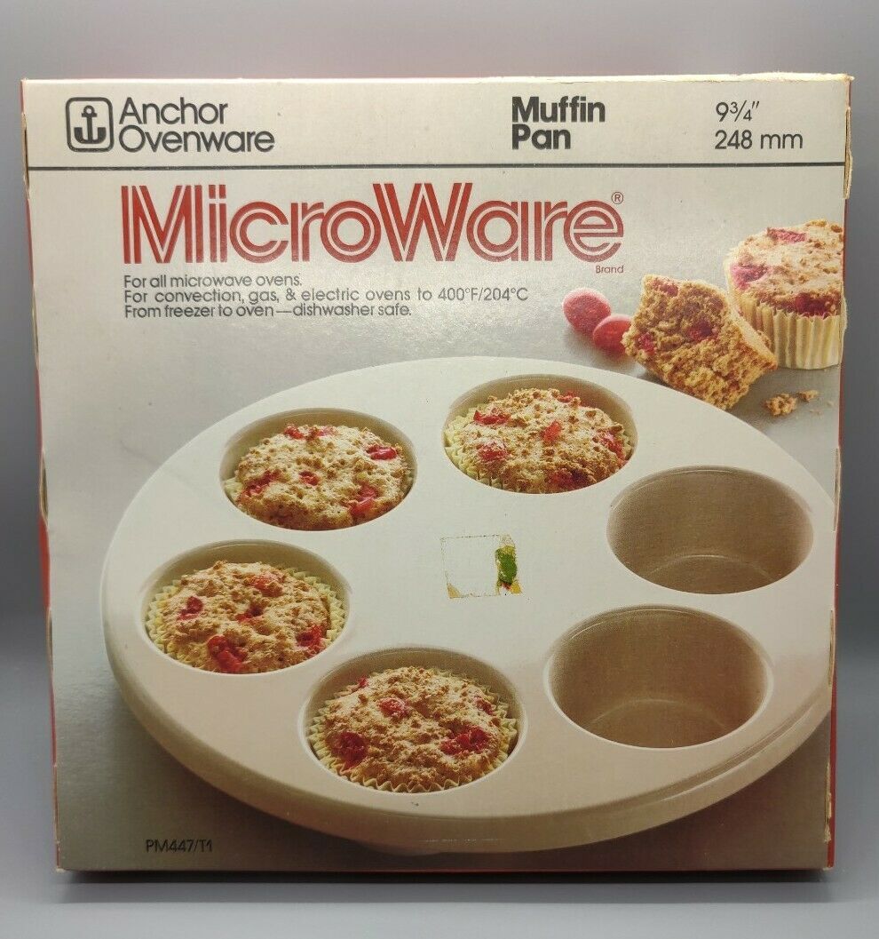 Anchor Ovenware Microwave Muffin Pan *Vintage* New in Unopened box 6