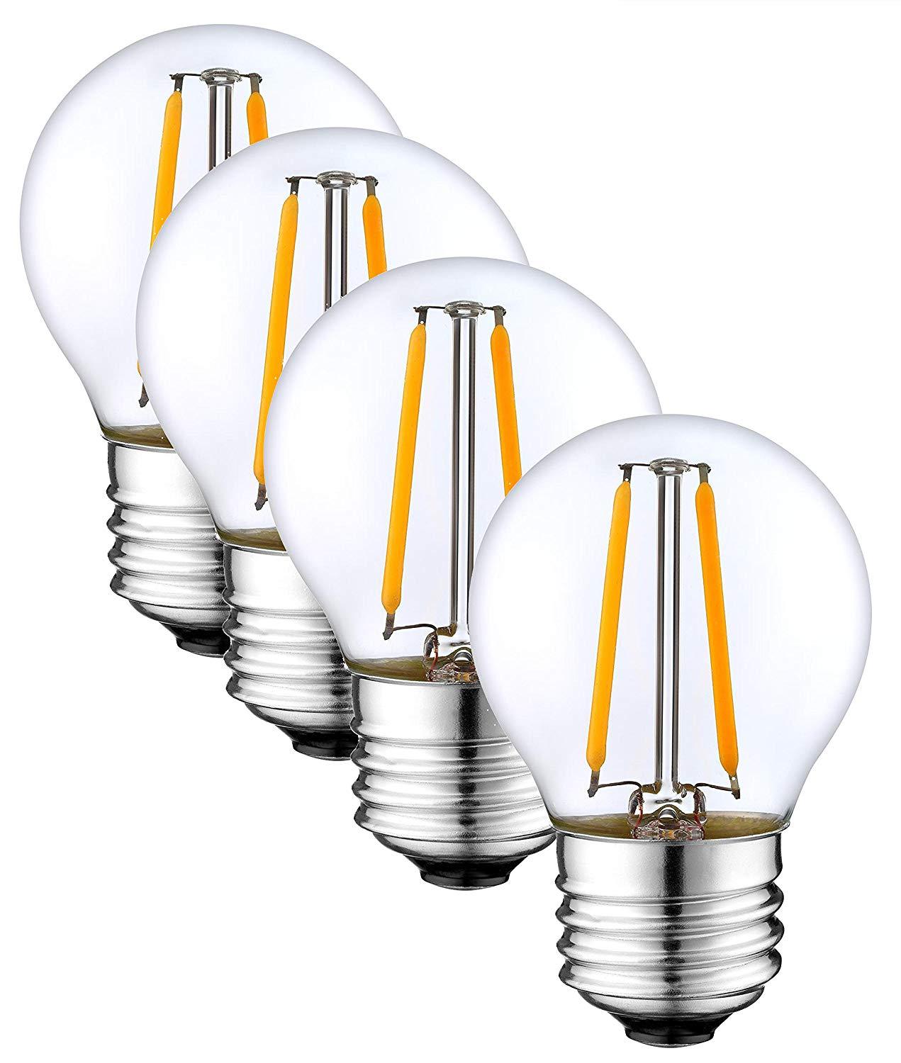 SleekLighting 2 Watt G16 E26 LED Filament Globe Light Bulb, Dimmble 25W