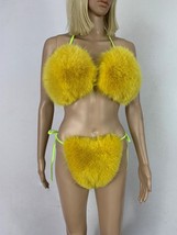 Fox Fur Bikini Double Sided Fur Two Pieces Bikini Fur Top And Panties Yellow Fur image 6