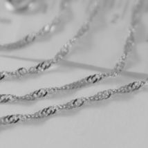 18K WHITE GOLD MINI SINGAPORE BRAID ROPE CHAIN 16 INCHES 1.2 MM MADE IN ITALY image 3