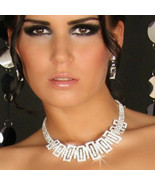 Sexy Rhinestones Jewelry Amazing Sparkling Necklace &amp; Earrings Set FAST ... - $19.99