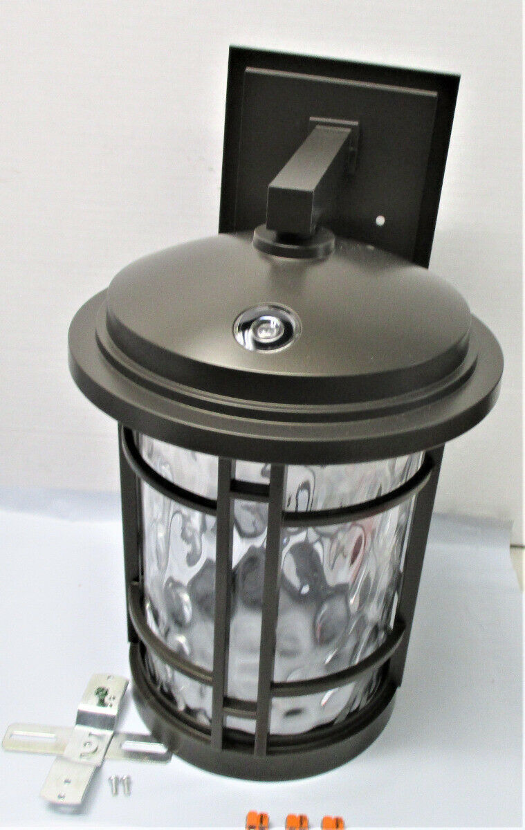 Altair 9' Outdoor LED Wall Lantern, Burnished Bronze Finish Dusk to