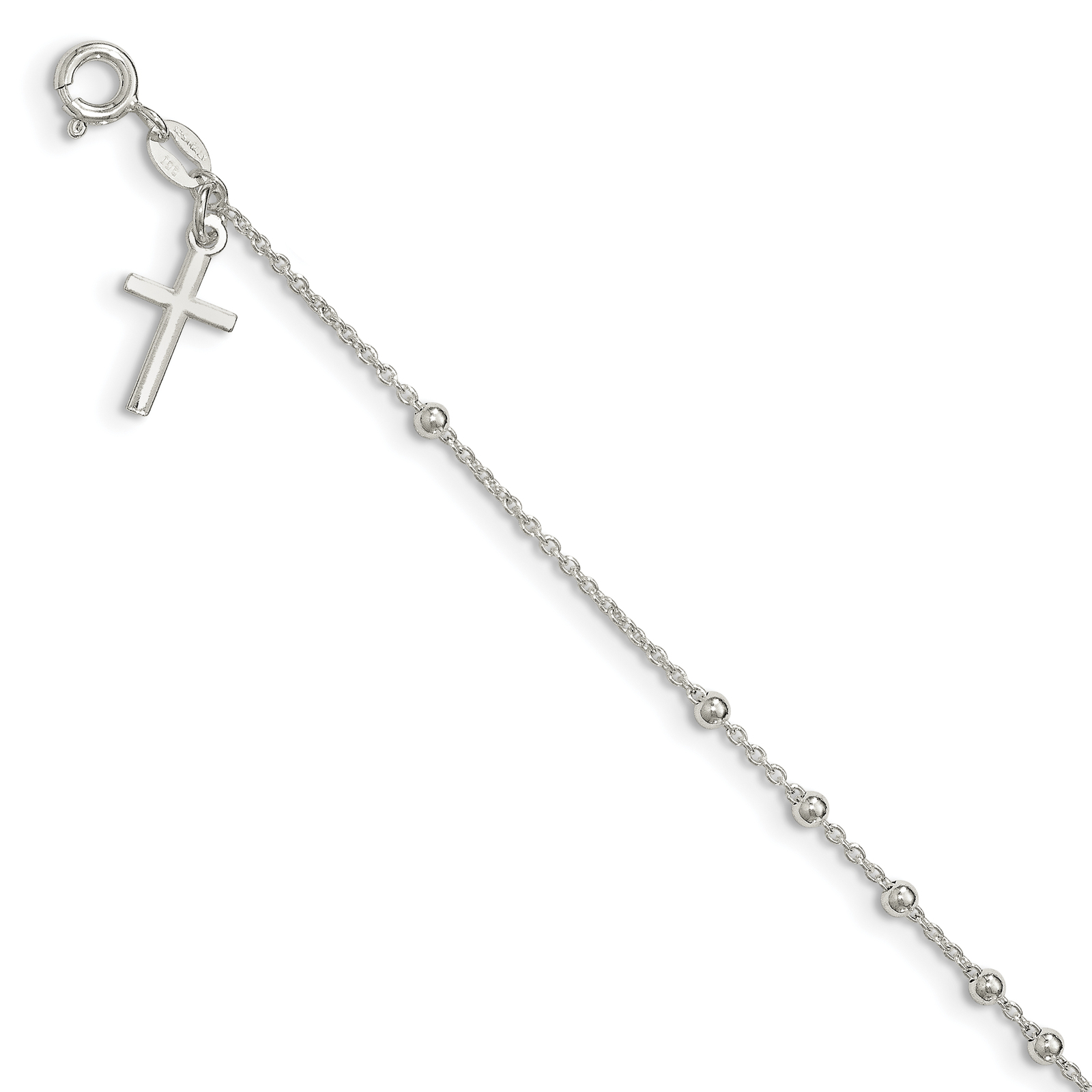Sterling Silver Cross Charm Bracelet Fine Bracelets