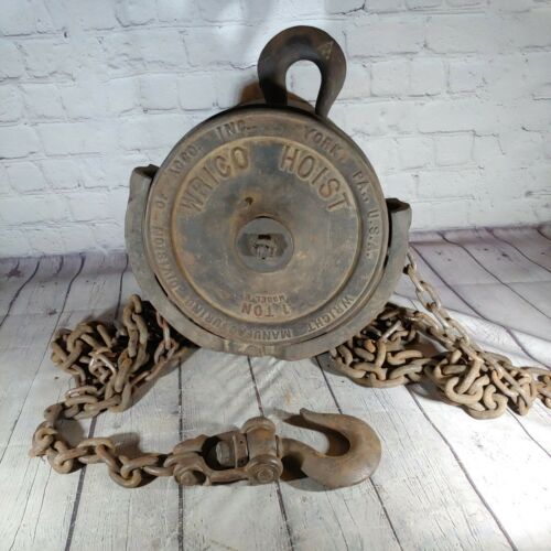 Vintage Wright Manufacturing Division 1 Ton Chain Hoist Model M (9 ft ...