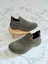 Lands' End Womens All Weather Moc Leather Green Casual Slip On Shoes Size US 8.5 - $29.69