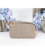 Tory Burch Perry Bombe Grey Heron Leather Zip Around Wristlet Wallet NWT - $162.86
