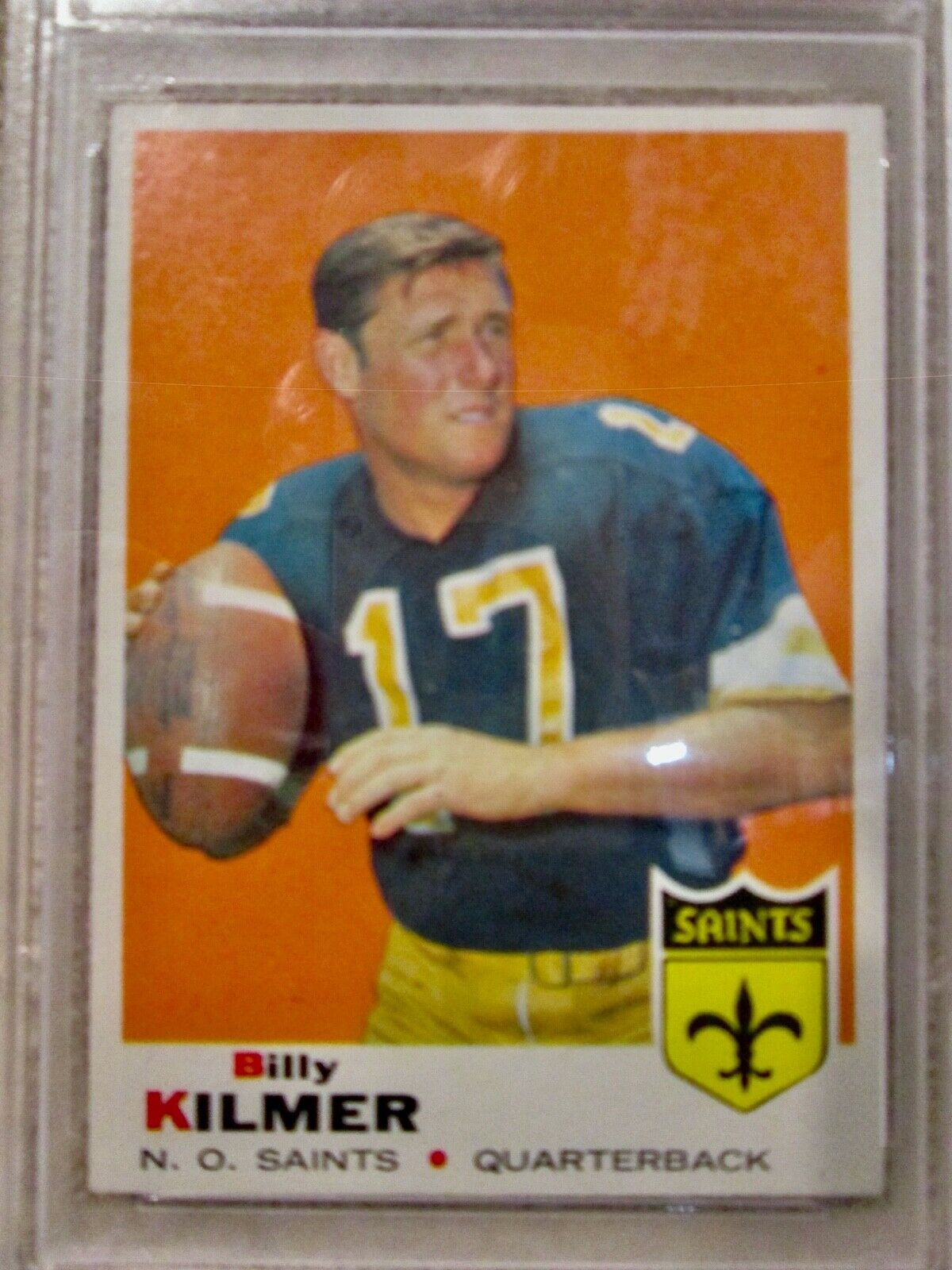 Topps football 1969 Billy Kilmer QB graded PSA 8 near mint Football Cards