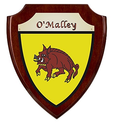 O'Malley Irish Coat of Arms Shield Plaque - Rosewood Finish