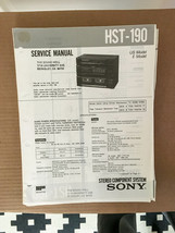 Sony HST-190 Stereo System Service Manual *Original* - $13.98