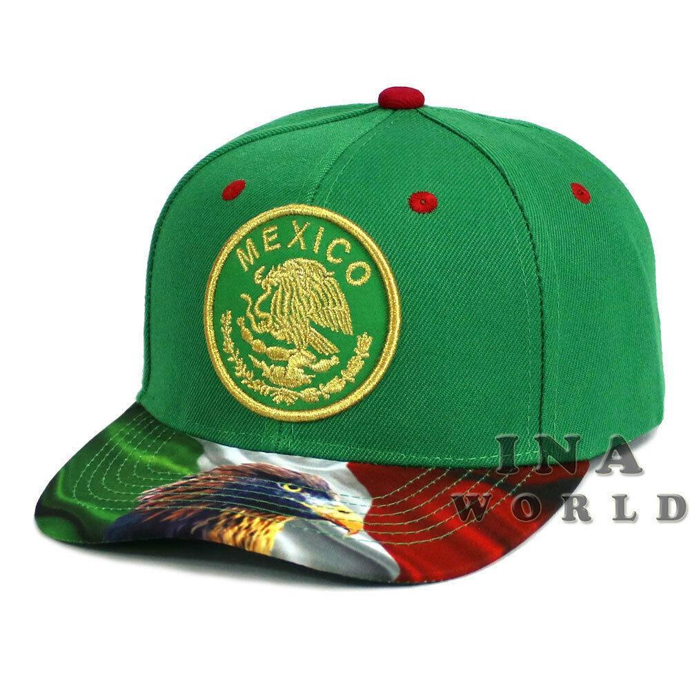 MEXICAN hat MEXICO Eagle Flag bill Gold Federal Logo Snapback Baseball