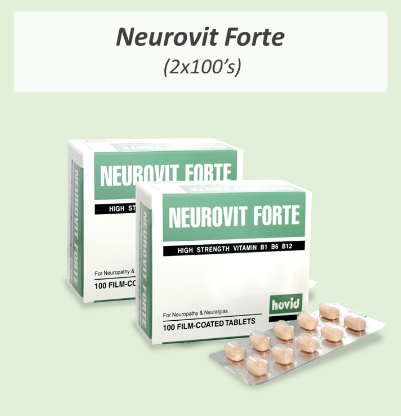 2 Boxes NEUROVIT FORTE 100s Vitamin B Complex B1, B6, B12 High Strength ...