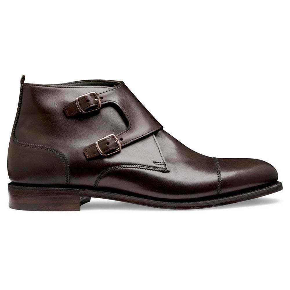 New Men’s Handmade Ankle High Brown Double Monk Strap Leather Cap Toe Boot