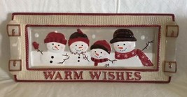 St. Nicholas Square WARM WISHES 14.5" Ceramic Cookie Platter Treat Snack Tray - $24.99