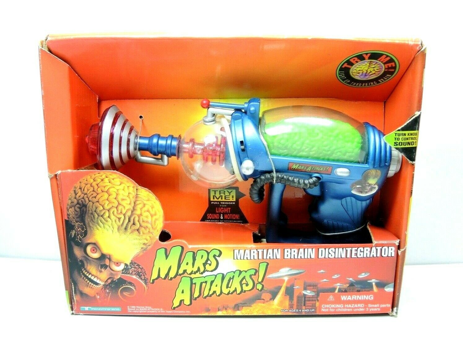 MARS ATTACKS Martian Ray Gun Brain Disintegrator Trendmasters Blue NEW ...