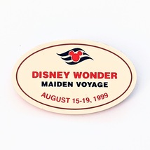 Disney Cruise Line Pin Badge: Disney Wonder Maiden Voyage Name Tag - $49.90