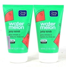2 Count Clean & Clear 4.2 Oz Water Melon Oil Free Gently Exfoliates Juicy Scrub