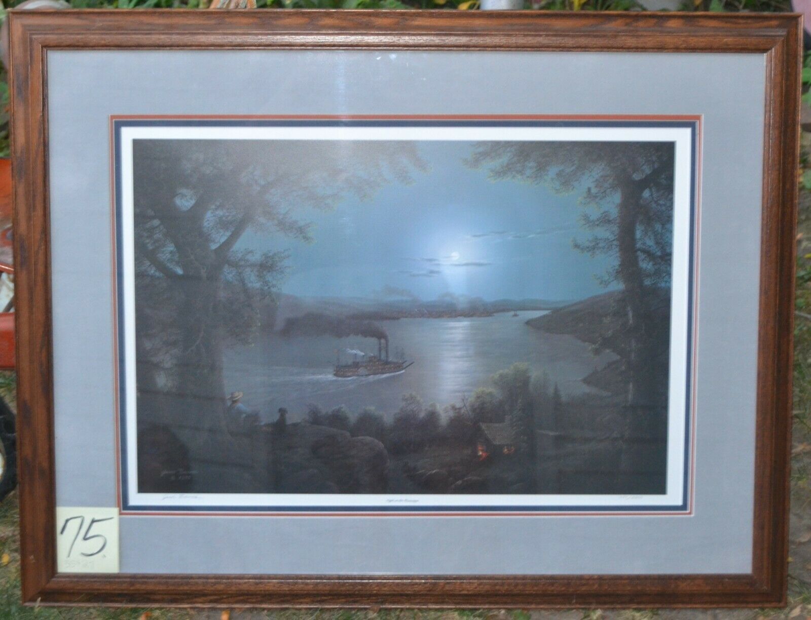 Jesse Barnes 1991 Signed & Numbered Print Night on the Mississippi