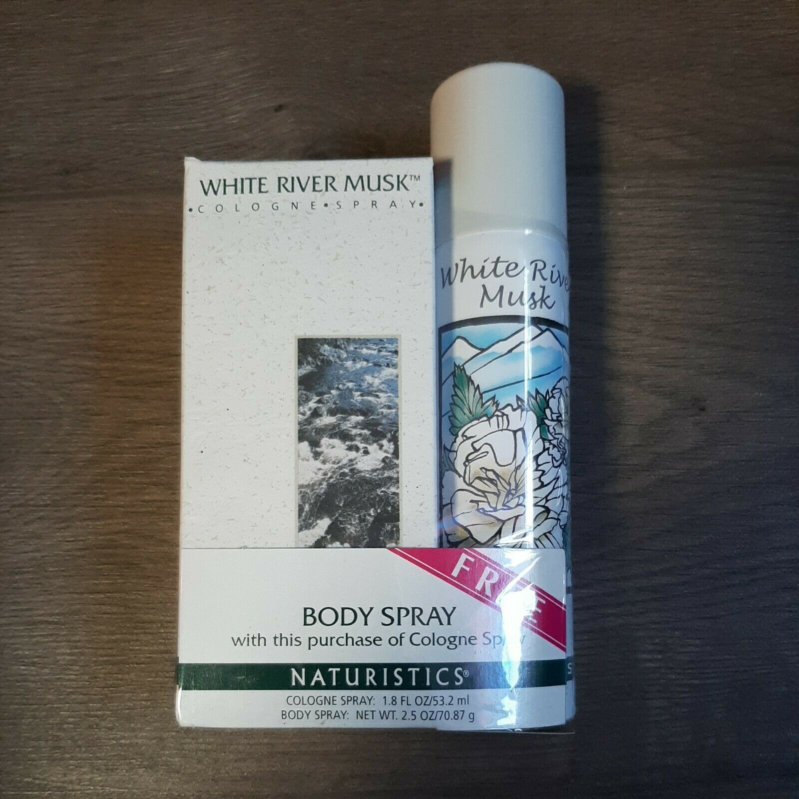 Primary image for Naturistics White River Musk Cologne Spray w/Bonus Body Spray NIB Sealed
