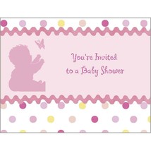 Tickled Pink Baby Shower Invitations with Envelopes 8 Per Package New - $3.95