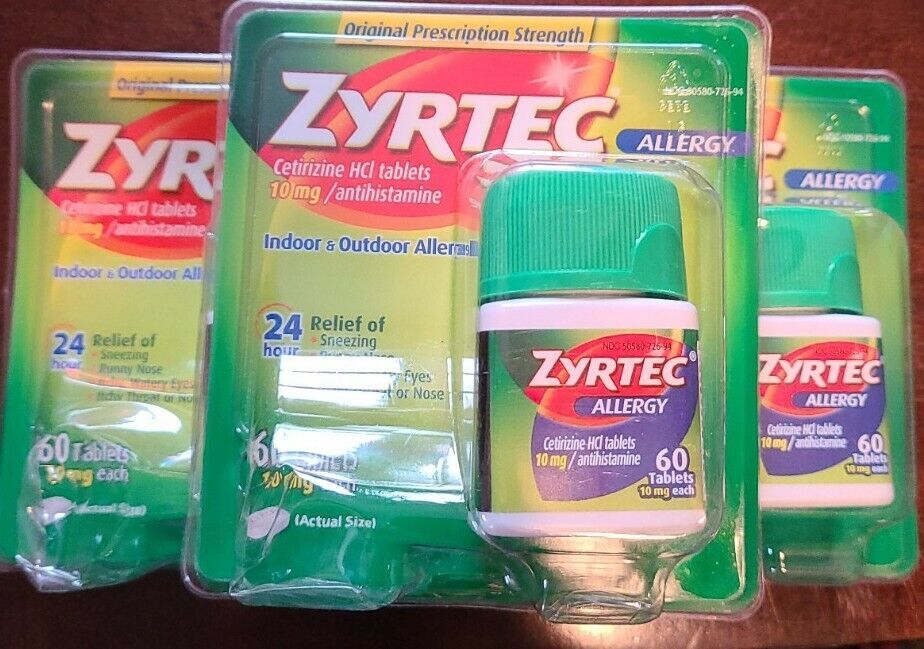 3 Zyrtec Allergy 24 Hour 10 MG 60 Tablets Each Antihistamine 2023/2024