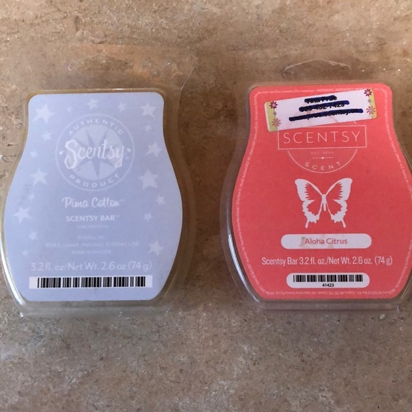 Primary image for Scentsy Pima Cotton & Aloha Citrus Wax Cubes Melts Lot