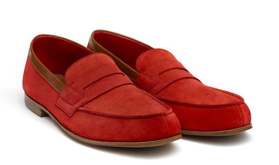 Bespoke Men's Suede Red Leather Loafer Moccasin Formal Dress Leather Shoes