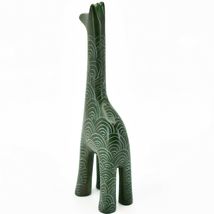 Vaneal Group Hand Carved Dyed Kisii Soapstone Green Giraffe Figurine Kenya image 3
