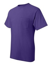 Men's Hanes Beefy T-SHIRT With Pocket - 100% Cotton - Purple - Size Medium - £10.94 GBP