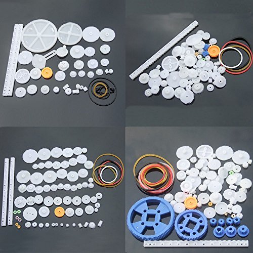 Bluemoona Plastic Gears Kits Pulley Belt Shaft Robot Motor Set Worm Crown DIY Ca