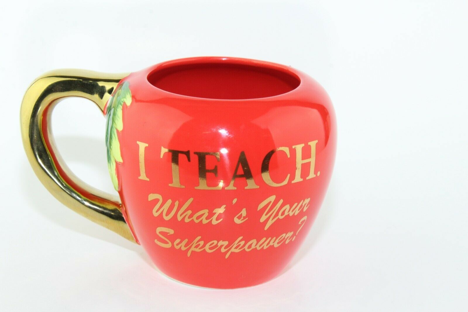 Primary image for Red Apple Teacher Coffee Cup Mug - "I Teach What's Your Superpower?"