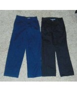 Boys Pants Khakis Dockers Blue Chaps Black Flat Pleated Casual-size 10 - $19.80