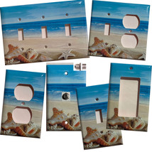 Ocean beach Seashell Light Switch Power Outlet wall Cover Plate Home Decor