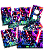 VIBRANT LORD DARTH VADER RED SWORD STAR WARS LIGHT SWITCH OUTLET PLATE A... - $11.99+