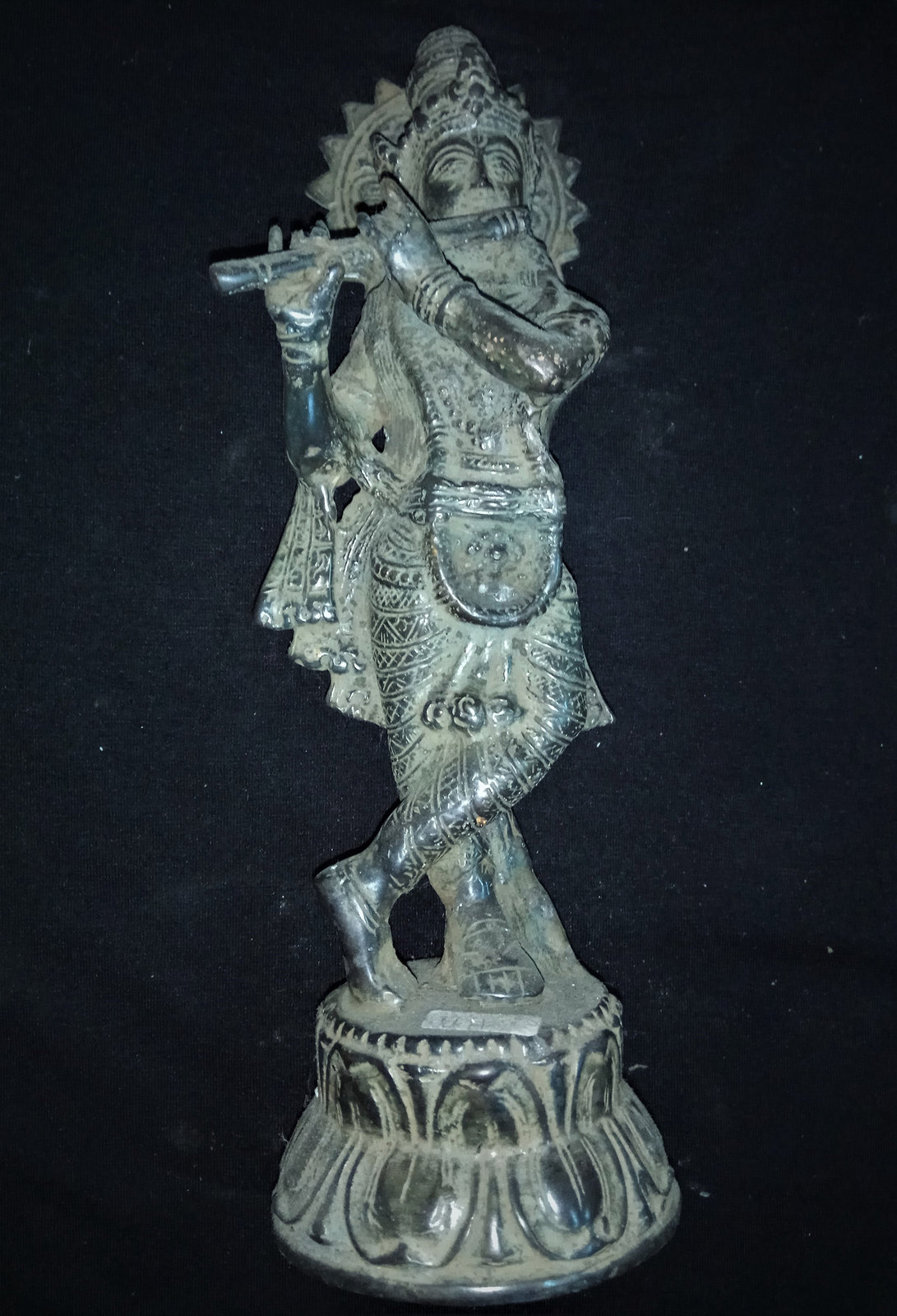 Lord Krishna God Playing Flute Bronze Brass Statue ...