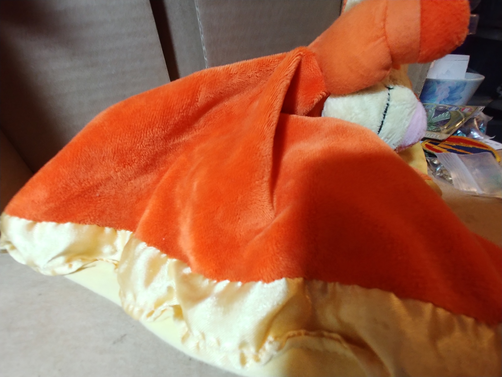 Disney Tigger Security Blanket Orange with Yellow Satin Edge with ...