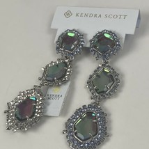 NEW Kendra Scott Green Aria Statement Linear Triple Drops Earrings  Reta... - $138.34