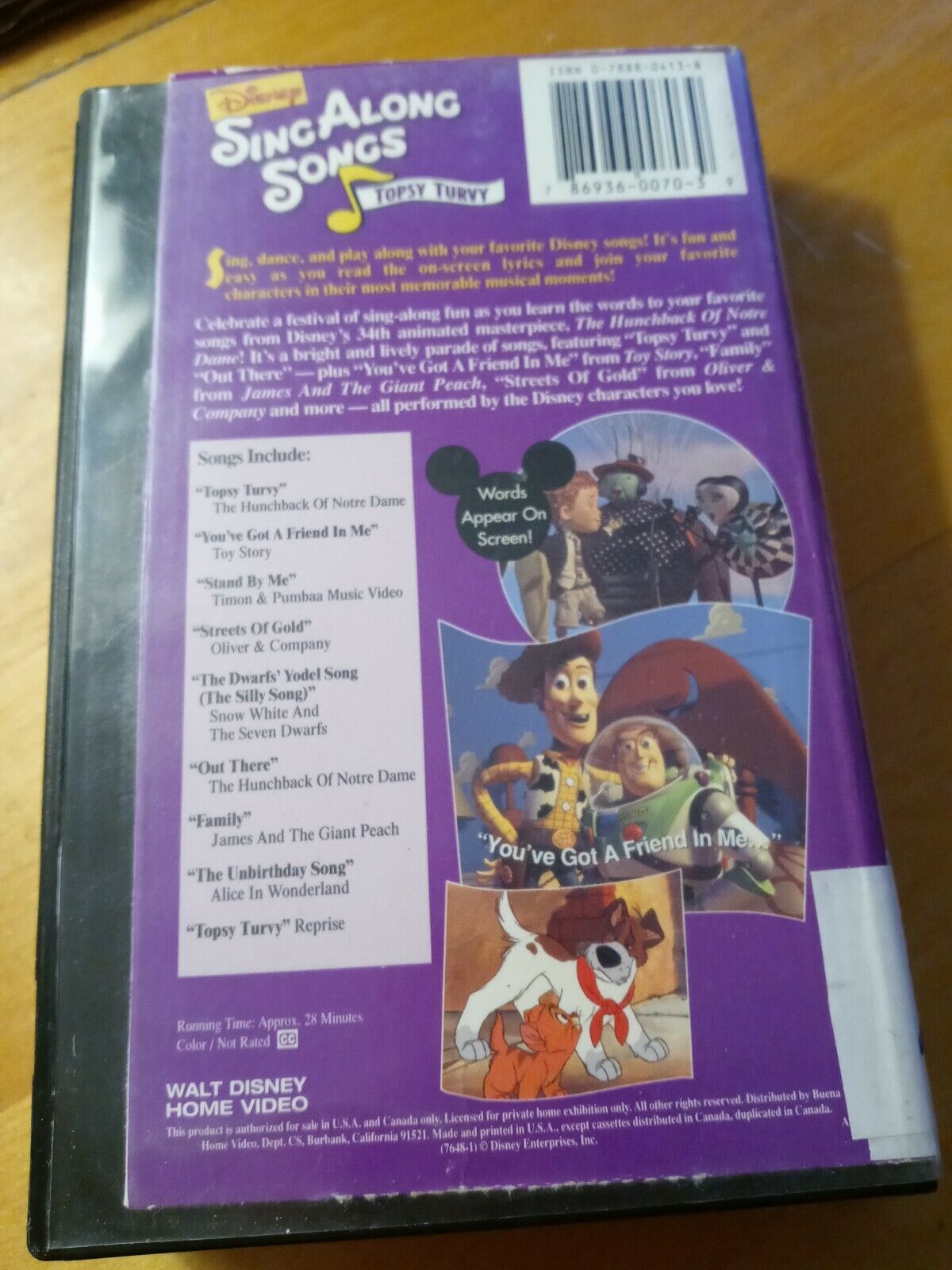 Sing Along Songs - The Hunchback of Notre Dame Topsy Turvy VHS Video ...