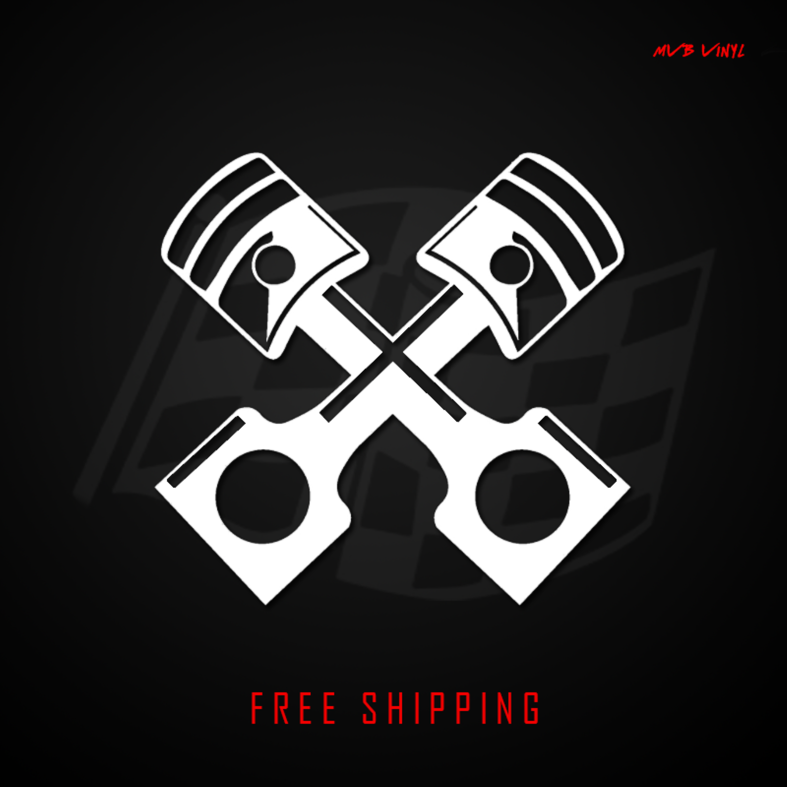 Crossed Pistons Vinyl Decal Sticker Racing Mechanic Car Truck 585