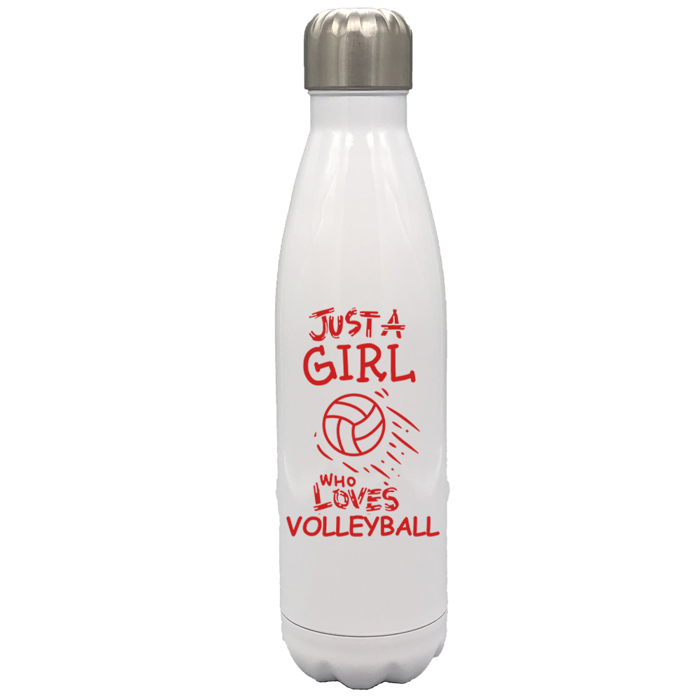Just a Girl Who Loves Volleyball 17oz Stainless Steel Water Bottle Red