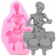 Silicone Molds Musical Skeleton Skull Instrument Halloween Fondant Candy... - $9.17
