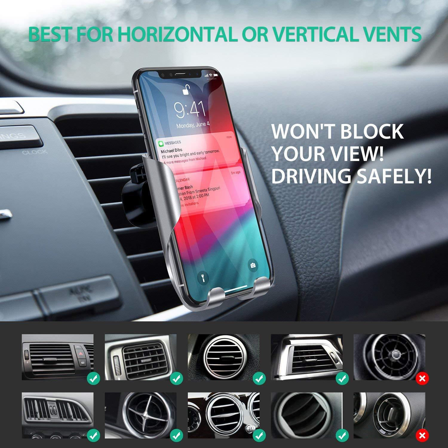 VICSEED Car Phone Mount Vent Cell Phone Holder for Car, Handsfree ...