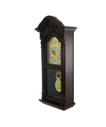 Bedford Clock Collection 25.5 Inch Antique Mahogany Cherry Oak Chiming W... - $146.33