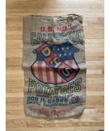 Vintage Burlap Sack - DHS California Potatoes 100# - $20.00