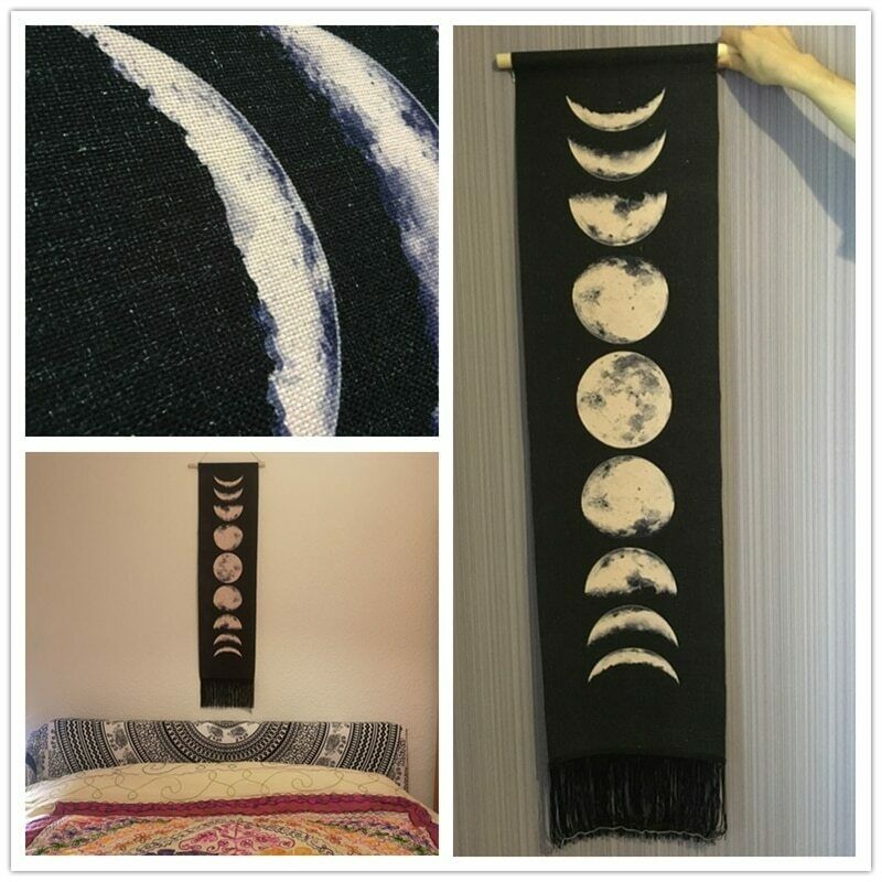 Linen Moon Phases Tapestry Hanging Tapestries Nine Phases The Full