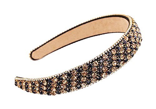 Luxury Diamond Headband Crystal Hair Decor Hair Band - Blue and golden